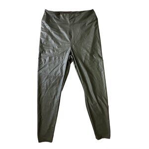 OFFLINE by Aerie Womens XL Real Luxe Faux Leather Legging Hi-Rise Dark Green